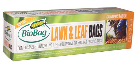 Amazon.com: BioBag Lawn and Leaf Compostable Bags (33 Gallon), 10-Count ...