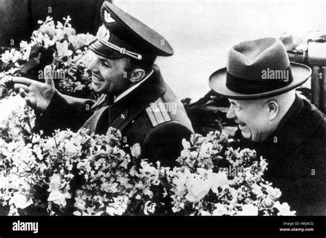 Yuri Gagarin and Nikita Khrushchev, 1961 Stock Photo, Royalty Free ...