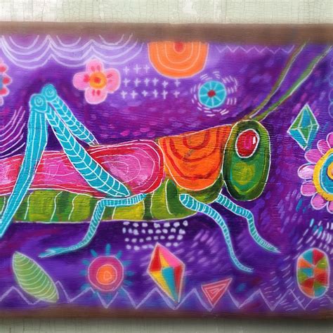 Funky Grasshopper painting. Light Painting, Acrylic Painting, Art Painting, Whimsy Art, Window ...