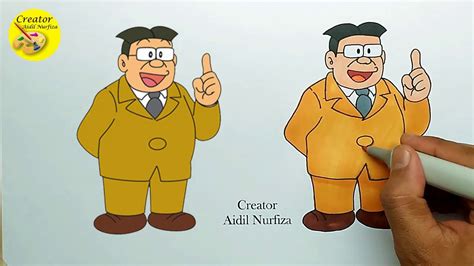 Drawing Teacher Nobita from Doraemon Movie - YouTube