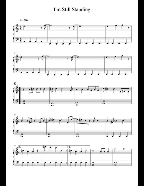 I'm Still Standing sheet music for Piano download free in PDF or MIDI