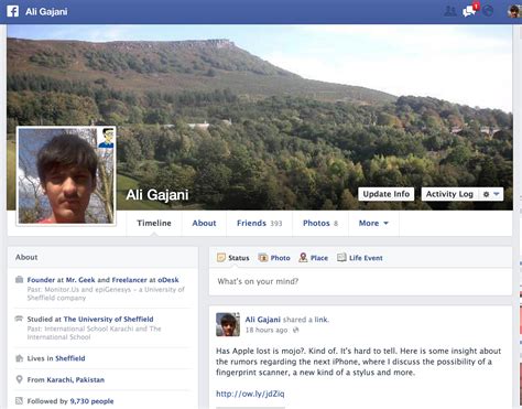 Introducing The New Facebook Timeline - Mr. Geek