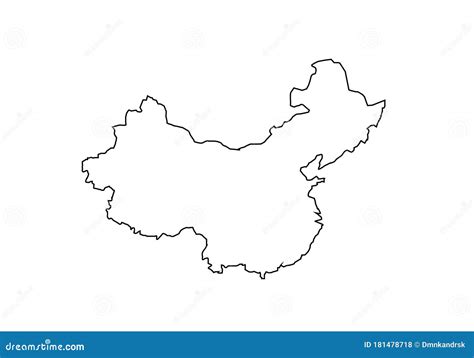 China Outline Map National Borders Country Shape Stock Vector ...