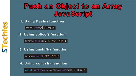 Push an Object to an Array in JavaScript With Example