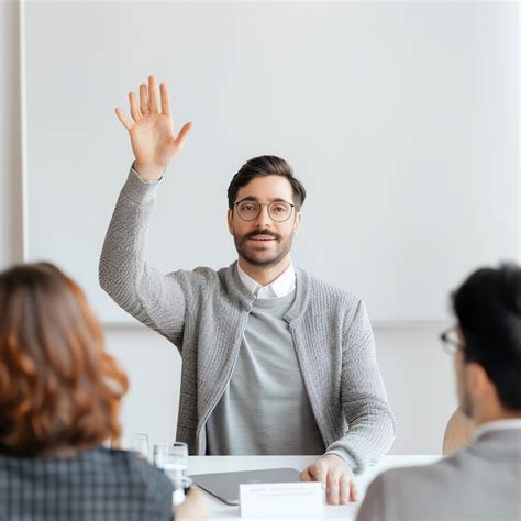 Premium Photo | Deaf person giving a presentation using sign language in a business meeting