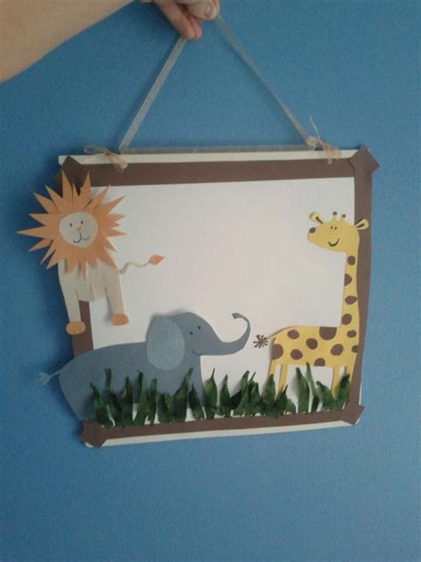 For Noahs Ark Bulletin Board... Sign for baby room. Super easy construction paper animals and ...