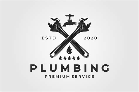 Plumbing Logo Vintage Vector Design Graphic by uzumakyfaradita · Creative Fabrica