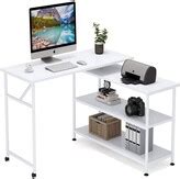 Tribesigns L-Shaped Computer Desk with Storage Shelves Rotating Desk ...