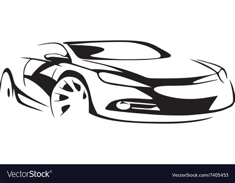 Sports car silhouette Royalty Free Vector Image