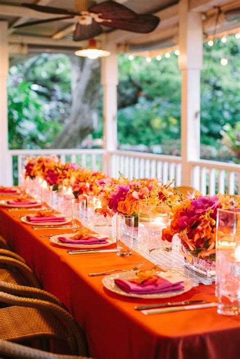 Photo via Project Wedding | Orange and pink wedding, Orange wedding, Orange table