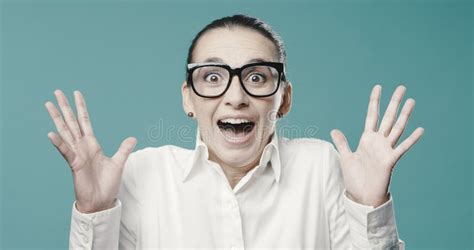 Shocked Scared Woman Screaming and Looking at Camera Stock Photo - Image of adult, face: 201754830