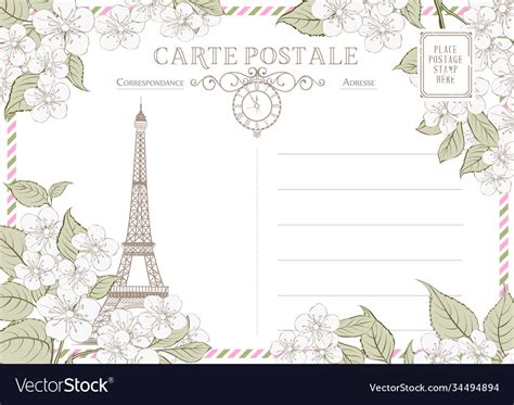 Vintage postcard background template Royalty Free Vector