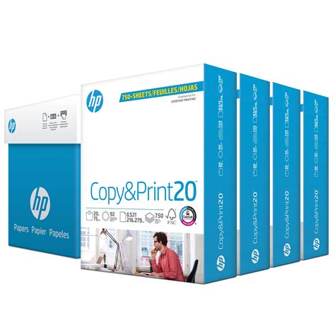 HP Printer Paper, Copy & Print 20lb, 8.5x11, 4 Bulk Packs, White, 3000 ...