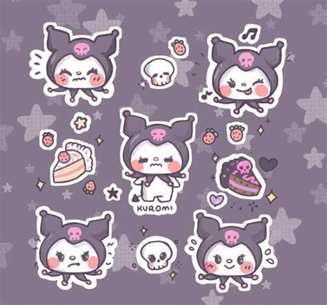 Kuromi Expression Sticker Sheet | Etsy