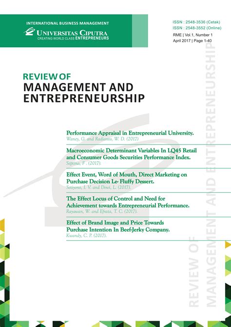 Performance Appraisal In Entrepreneurial University | Review of Management and Entrepreneurship