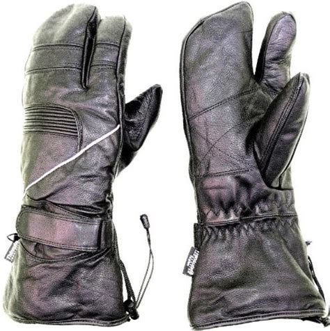 Leather Snowmobile Ski or Cold Weather Motorcycle Mittens (3 Finger ...