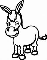 Cartoon Cute Donkey Coloring Page  donkey Pages Baby sketch template