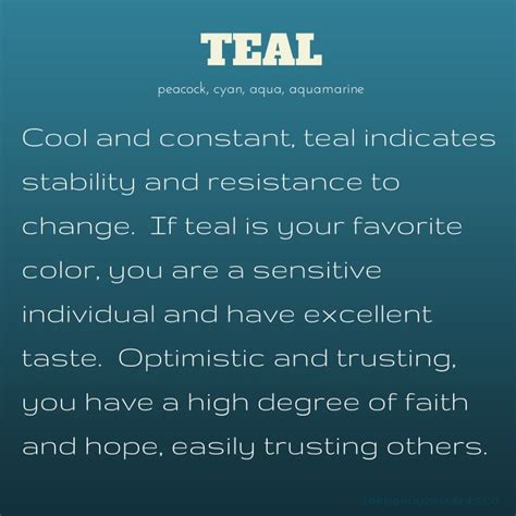 Daily Pretty: Teal-spiration | Color meanings, Color psychology, Color personality