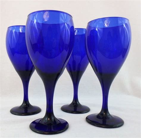 Vintage Cobalt Blue Wine Glasses