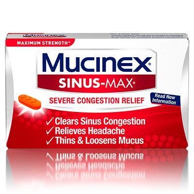 Maximum Strength Sinus-Max® Severe Congestion Relief Caplets | Mucinex®