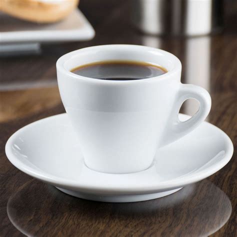 CAC E-3 Venice 3.5 oz. White Espresso Cup with 4 7/8" Saucer - 48/Case ...