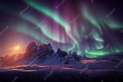 Premium Photo | Aurora borealis on night sky