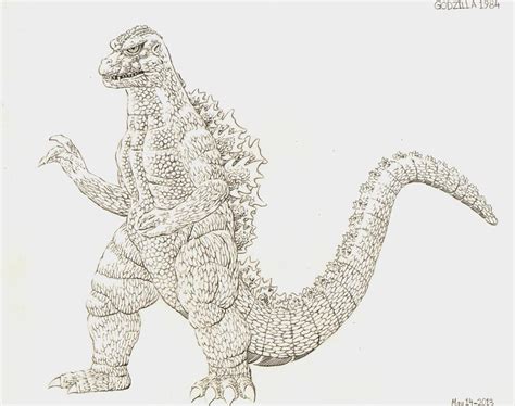 Godzilla 1984 (Line Art) by AmirKameron on DeviantArt