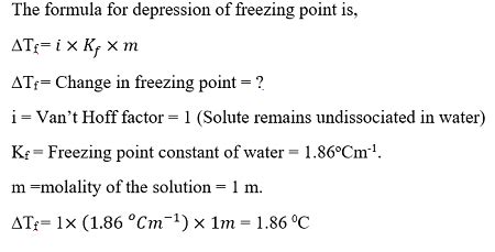 How do you find the freezing point of pure water from the freezing point depression equation ...