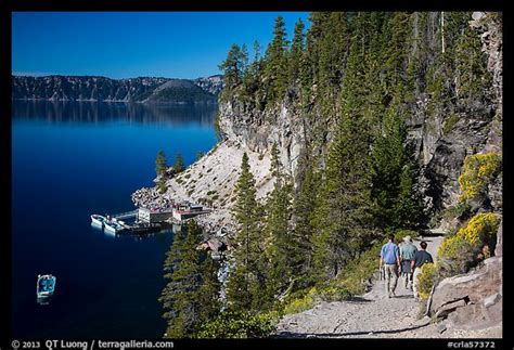 Picture/Photo: Cleetwood Cove trail and deck. Crater Lake National Park