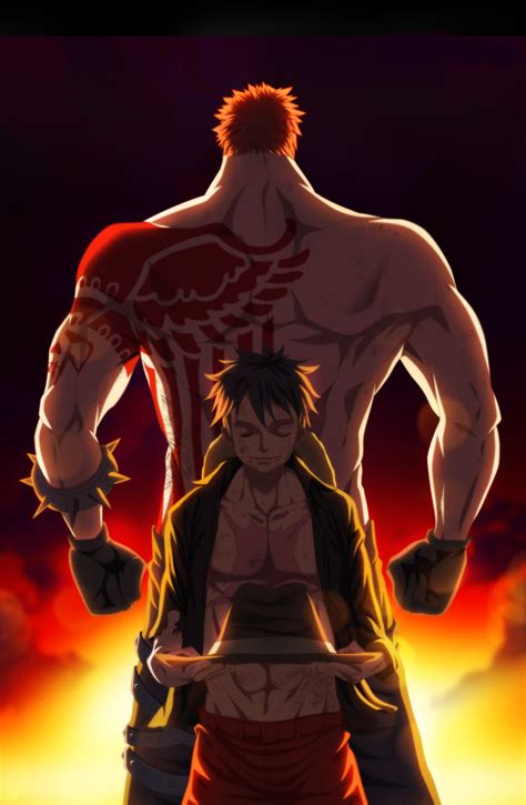 One Piece Monkey D. Luffy and Charlotte Katakuri illustration, One Piece, Monkey D. Luffy ...