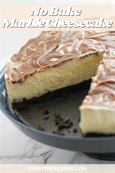 No Bake Marble Cheesecake - Cook it Real Good