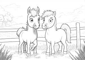 Horses Free printable Coloring pages for kids