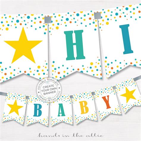 Party banner printable baby shower template birthday party | Etsy