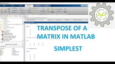 how to take transpose of a matrix in matlab | transpose of a matrix - YouTube