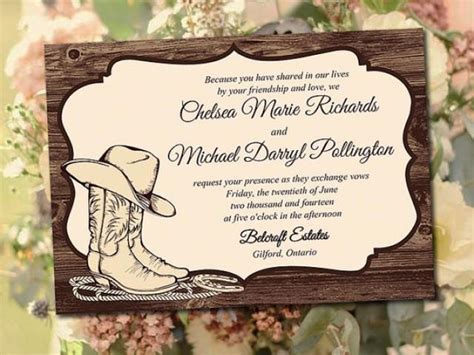 Printable Wedding Invitation Template - "Country Western" Printable Invitation DIY Wedding ...