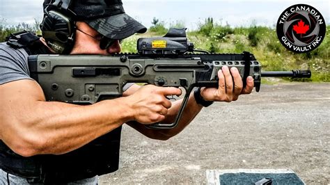 IWI Tavor X95 9mm hitting some steel IN CANADA! - YouTube