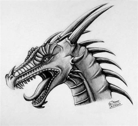 Dragon Head Drawing by LethalChris on DeviantArt