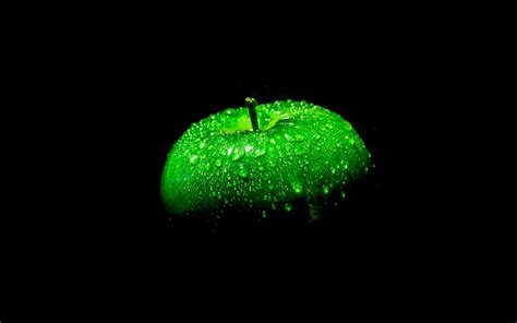 Green apple, black background wallpaper | other | Wallpaper Better