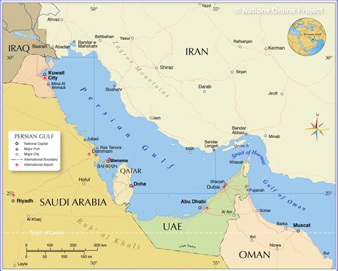 Political Map of Persian Gulf - Nations Online Project