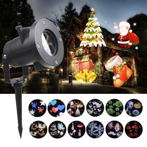 CHRISTMAS HOLIDAY LED LIGHT PROJECTOR ROTATING WATERPROOF 12 PATTERNS - Walmart.com - Walmart.com