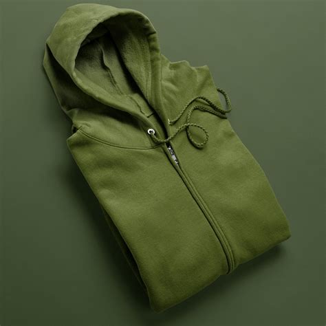 Olive Green Zip Up Hoodie | Filmy Vastra