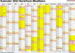 Kalender 2023 NRW: Ferien, Feiertage, Excel-Vorlagen