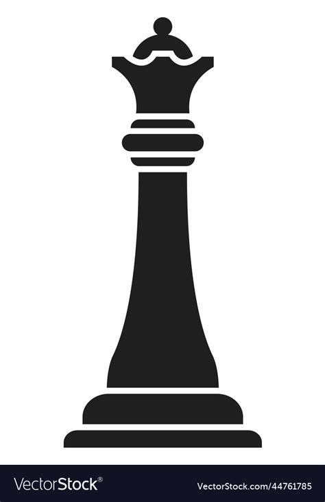 Chess queen icon black strategy symbol game Vector Image