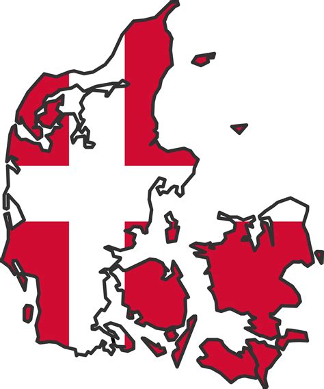 Denmark Flag Map • Mapsof.net