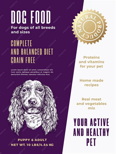 Premium Vector | Pet food product label template. abstract vector packaging design layout ...