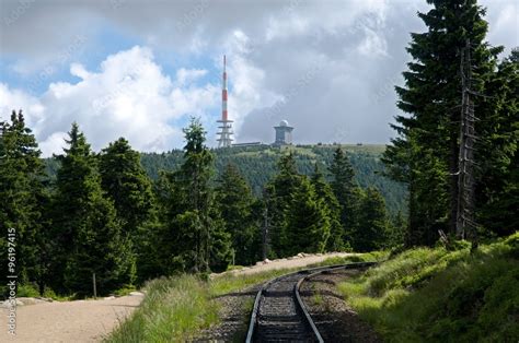 Brocken, the highest peak in the Harz Mountains with the Brocken Railway.Northern Germany Stock ...