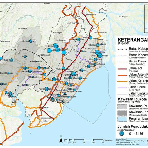 Distribution Map and Number of Villagers in Nusantara Capital City Area ...