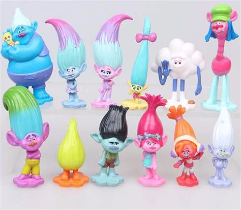 New Trolls Movie 12Pcs/Set Dreamworks Figure Collectible Dolls Poppy Branch Biggie Figures Doll ...