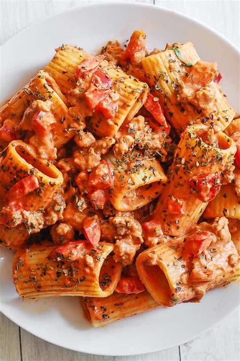 Paccheri Pasta with Sausage - Julia's Album