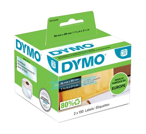 Dymo LabelWriter Large Address Labels 89 x 36mm - transparent S0722410